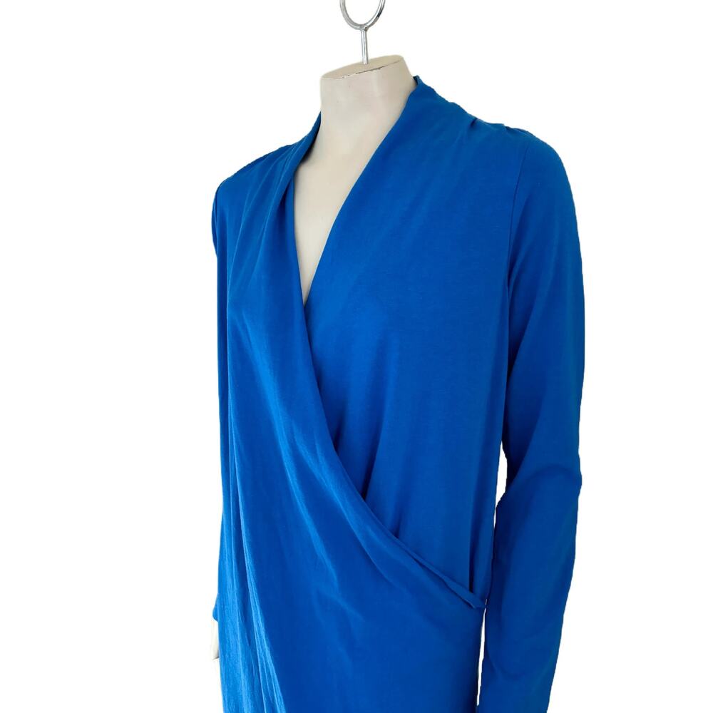 BRYN WALKER Wrap Front Oversized Dress in Blue  Organic cotton Bamboo  SZ S